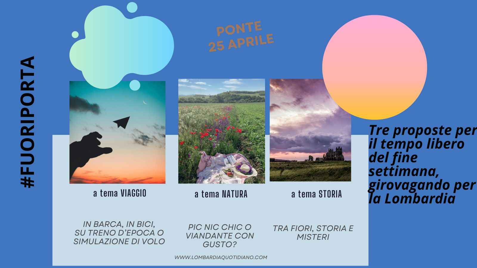 Le nostre proposte per il tempo libero del weekend del 25 aprile, girovagando per la Lombardia